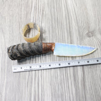 Springbok Horn Handle Opalite Blade Ornamental Knife #6857     Mountain Man Knife