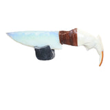 Beaver Jaw Handle Opalite Blade Ornamental Knife #03365     Mountain Man Knife