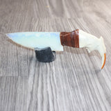 Beaver Jaw Handle Opalite Blade Ornamental Knife #03365     Mountain Man Knife