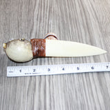 Parrot Puffer Fish Handle Bone Blade Ornamental Knife #02865    Mountain Man Knife