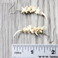 Rattlesnake Vertebrae  Fangs Earrings  #4957   Mountain Man Earrings