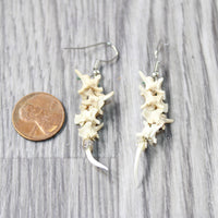 Rattlesnake Vertebrae  Fangs Earrings  #4957   Mountain Man Earrings