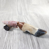 Deer Foot Handle Stone Blade Ornamental Knife #1057   Mountain Man Knife