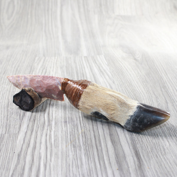 Deer Foot Handle Stone Blade Ornamental Knife #1057   Mountain Man Knife