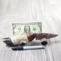 Deer Foot Handle Stone Blade Ornamental Knife #1057   Mountain Man Knife