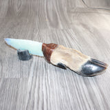 Deer Foot Handle Opalite Blade Ornamental Knife #24665     Mountain Man Knife