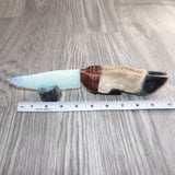 Deer Foot Handle Opalite Blade Ornamental Knife #24665     Mountain Man Knife
