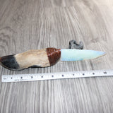 Deer Foot Handle Opalite Blade Ornamental Knife #24665     Mountain Man Knife