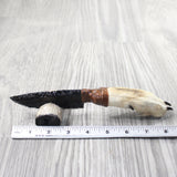 Coyote Foot Handle Obsidian Blade Ornamental Knife #1057  Mountain Man Knife