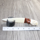 Mink Skull Handle Bone Blade Ornamental Knife #31465    Mountain Man Knife
