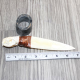 Mink Skull Handle Bone Blade Ornamental Knife #31465    Mountain Man Knife