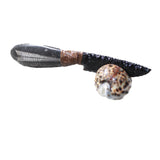 Orthoceras Fossil Handle Obsidian Blade Ornamental Knife #8057  Mountain Man Knife