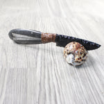 Orthoceras Fossil Handle Obsidian Blade Ornamental Knife #8057  Mountain Man Knife