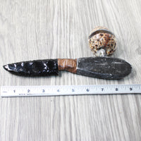 Orthoceras Fossil Handle Obsidian Blade Ornamental Knife #8057  Mountain Man Knife