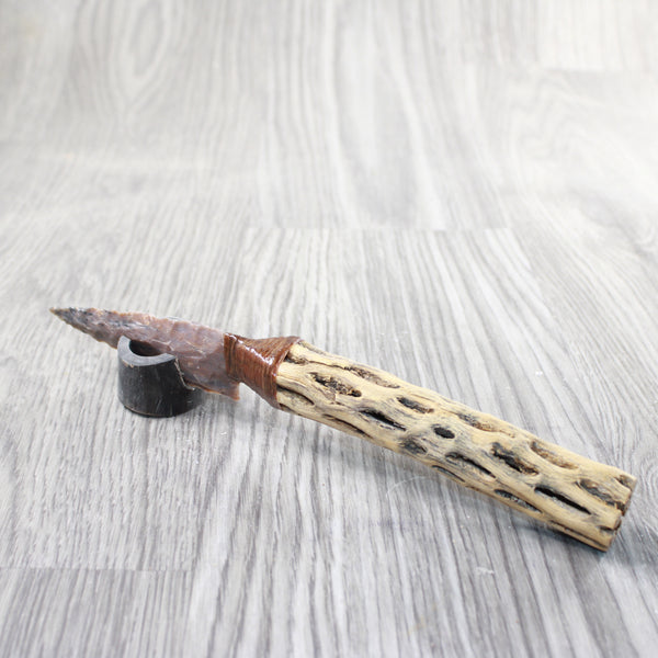 Cholla Cactus Wood Handle Stone Blade Ornamental Knife #3057    Mountain Man Knife