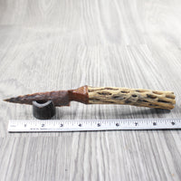 Cholla Cactus Wood Handle Stone Blade Ornamental Knife #3057    Mountain Man Knife