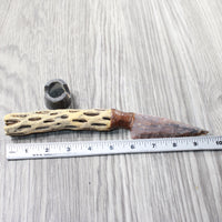 Cholla Cactus Wood Handle Stone Blade Ornamental Knife #3057    Mountain Man Knife