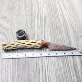 Cholla Cactus Wood Handle Stone Blade Ornamental Knife #3057    Mountain Man Knife