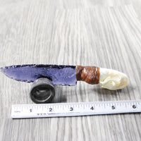 Mink Skull Handle Glass Blade Ornamental Knife #3057    Mountain Man Knife