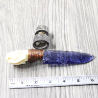 Mink Skull Handle Glass Blade Ornamental Knife #3057    Mountain Man Knife