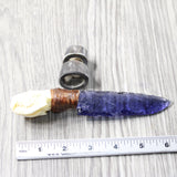 Mink Skull Handle Glass Blade Ornamental Knife #3057    Mountain Man Knife