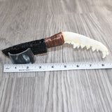 Coyote Jaw Handle Obsidian Blade Ornamental Knife #28865  Mountain Man Knife