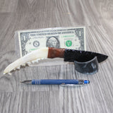 Coyote Jaw Handle Obsidian Blade Ornamental Knife #28865  Mountain Man Knife