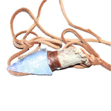 Antler Crown Handle  Opalite  Blade Knife Necklace  #16965  Mountain Man Necklace