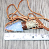 Antler Crown Handle  Opalite  Blade Knife Necklace  #16965  Mountain Man Necklace