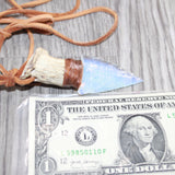 Antler Crown Handle  Opalite  Blade Knife Necklace  #16965  Mountain Man Necklace