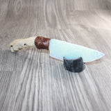Coyote Foot Handle Opalite Blade Ornamental Knife # 27565    Mountain Man Knife