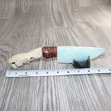 Coyote Foot Handle Opalite Blade Ornamental Knife # 27565    Mountain Man Knife
