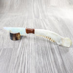 Deer Antler Handle Opalite Blade Ornamental Knife #8257     Mountain Man Knife