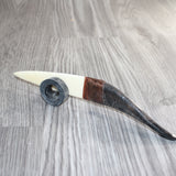 Goat Horn Handle Bone Blade Ornamental Knife #34765    Mountain Man Knife
