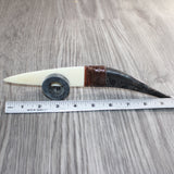 Goat Horn Handle Bone Blade Ornamental Knife #34765    Mountain Man Knife