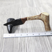 Reindeer Antler Handle Obsidian Blade Ornamental Knife #1257  Mountain Man Knife