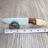 Mink Skull Handle Opalite Blade Ornamental Knife #07365     Mountain Man Knife