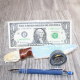 Mink Skull Handle Opalite Blade Ornamental Knife #07365     Mountain Man Knife