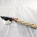 Cholla Cactus Wood Handle Obsidian Blade Ornamental Knife #0357  Mountain Man Knife