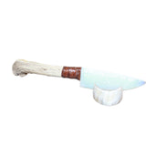 Axis Deer Antler Crown Handle Opalite Blade Ornamental Knife #13665     Mountain Man Knife