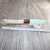 Axis Deer Antler Crown Handle Opalite Blade Ornamental Knife #13665     Mountain Man Knife
