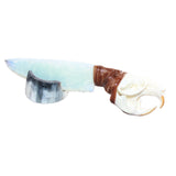 Muskrat Skull Handle Opalite Blade Ornamental Knife #08365     Mountain Man Knife