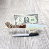Rattlesnake Head Handle Opalite Blade Ornamental Knife #4457     Mountain Man Knife