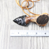 Grapevine Wood Handle  Obsidian Blade Knife Necklace  #5457  Mountain Man Necklace