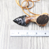 Grapevine Wood Handle  Obsidian Blade Knife Necklace  #5457  Mountain Man Necklace