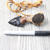 Grapevine Wood Handle  Obsidian Blade Knife Necklace  #5457  Mountain Man Necklace