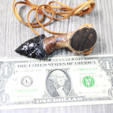 Grapevine Wood Handle  Obsidian Blade Knife Necklace  #5457  Mountain Man Necklace