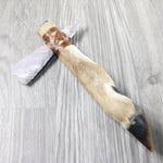 Deer Foot Handle Stone Head Ornamental Tomahawk #4457     Mountain Man Knife Axe Hatchet