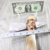 Deer Foot Handle Stone Head Ornamental Tomahawk #4457     Mountain Man Knife Axe Hatchet