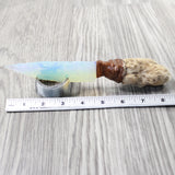 Bobcat Foot Handle Opalite Blade Ornamental Knife #2457     Mountain Man Knife